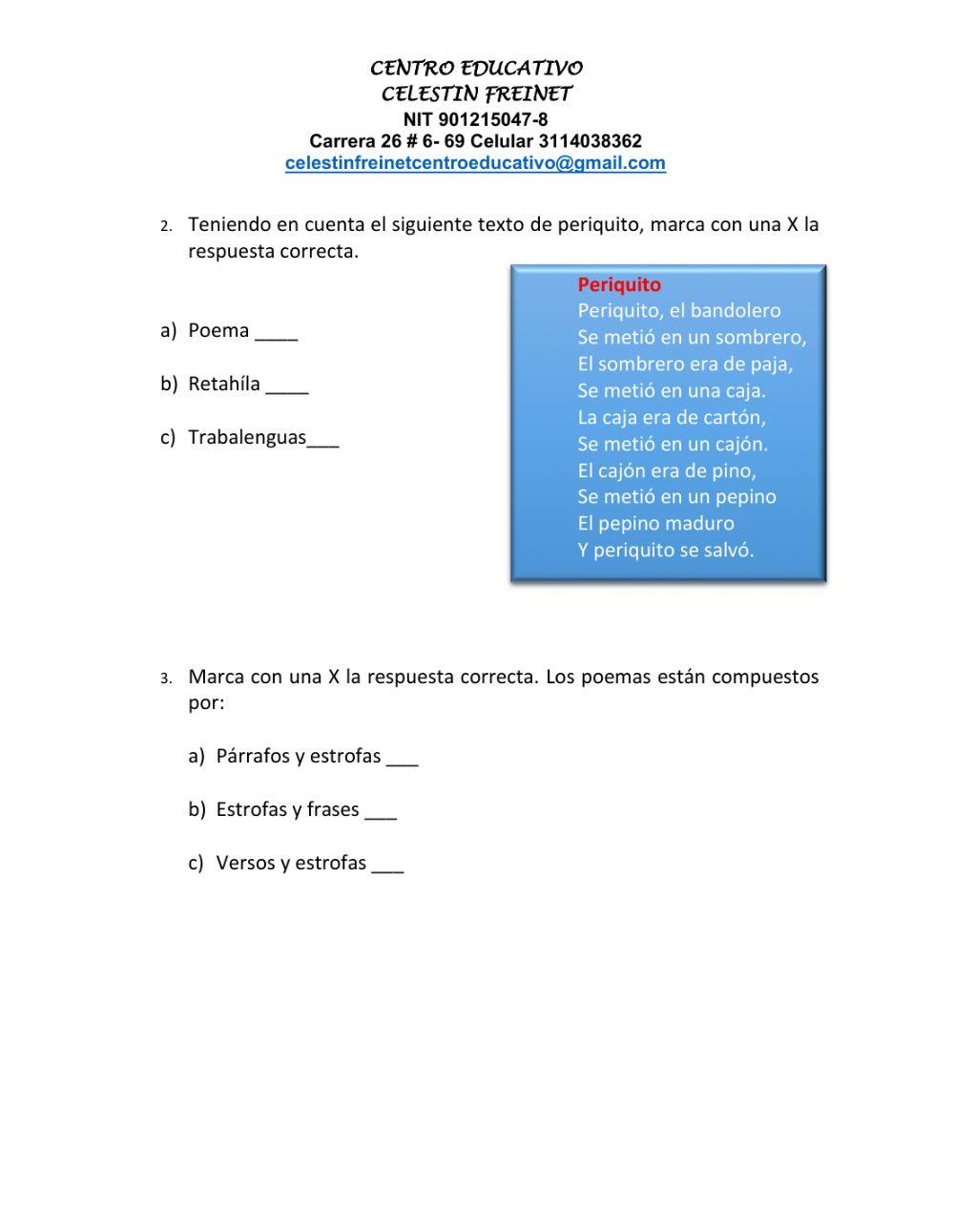 Examen de Lengua castellana