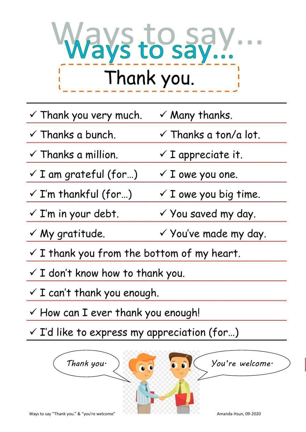 ways to say thanks and welcome