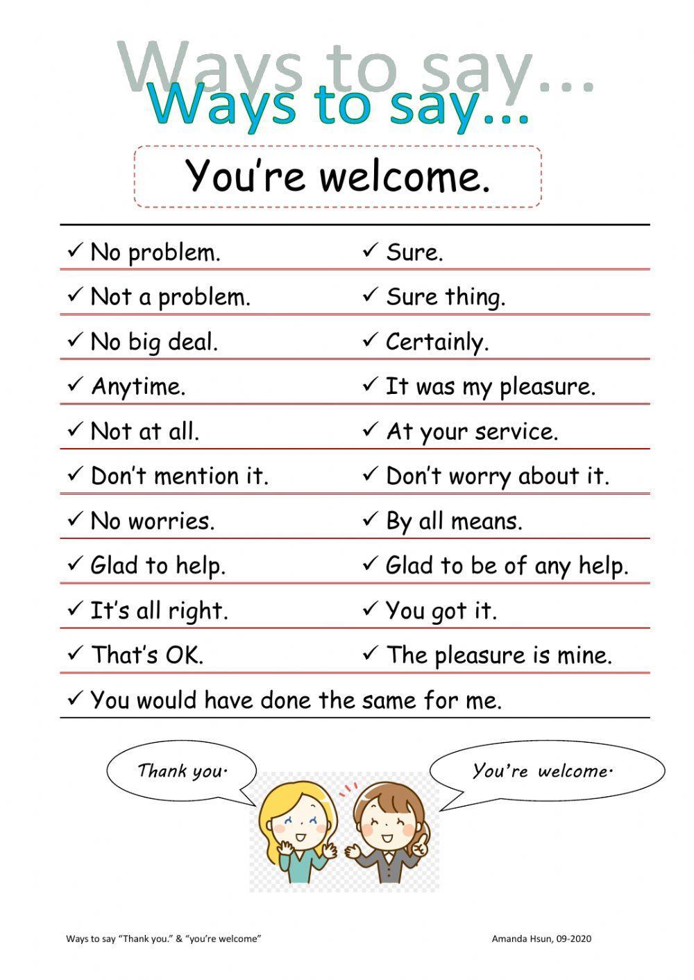 ways to say thanks and welcome