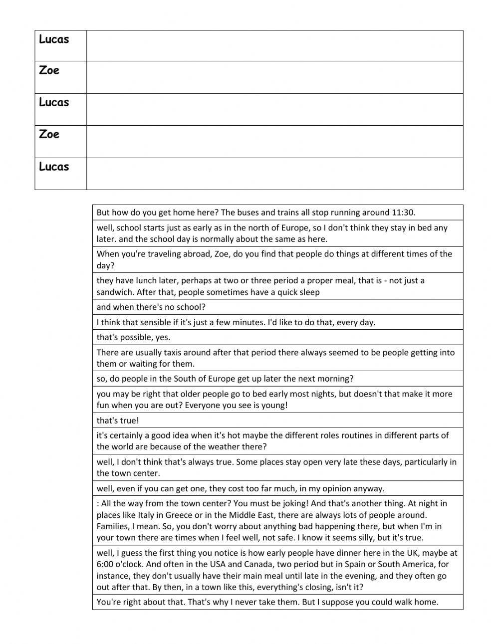 PET listening practice