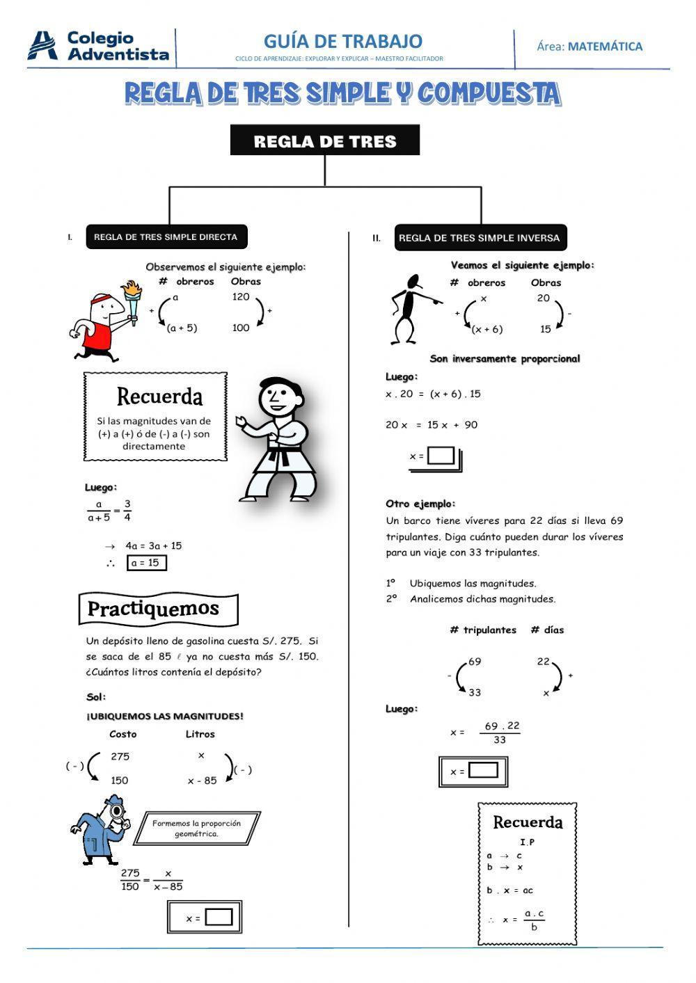 Regla de tres simple y compuesta