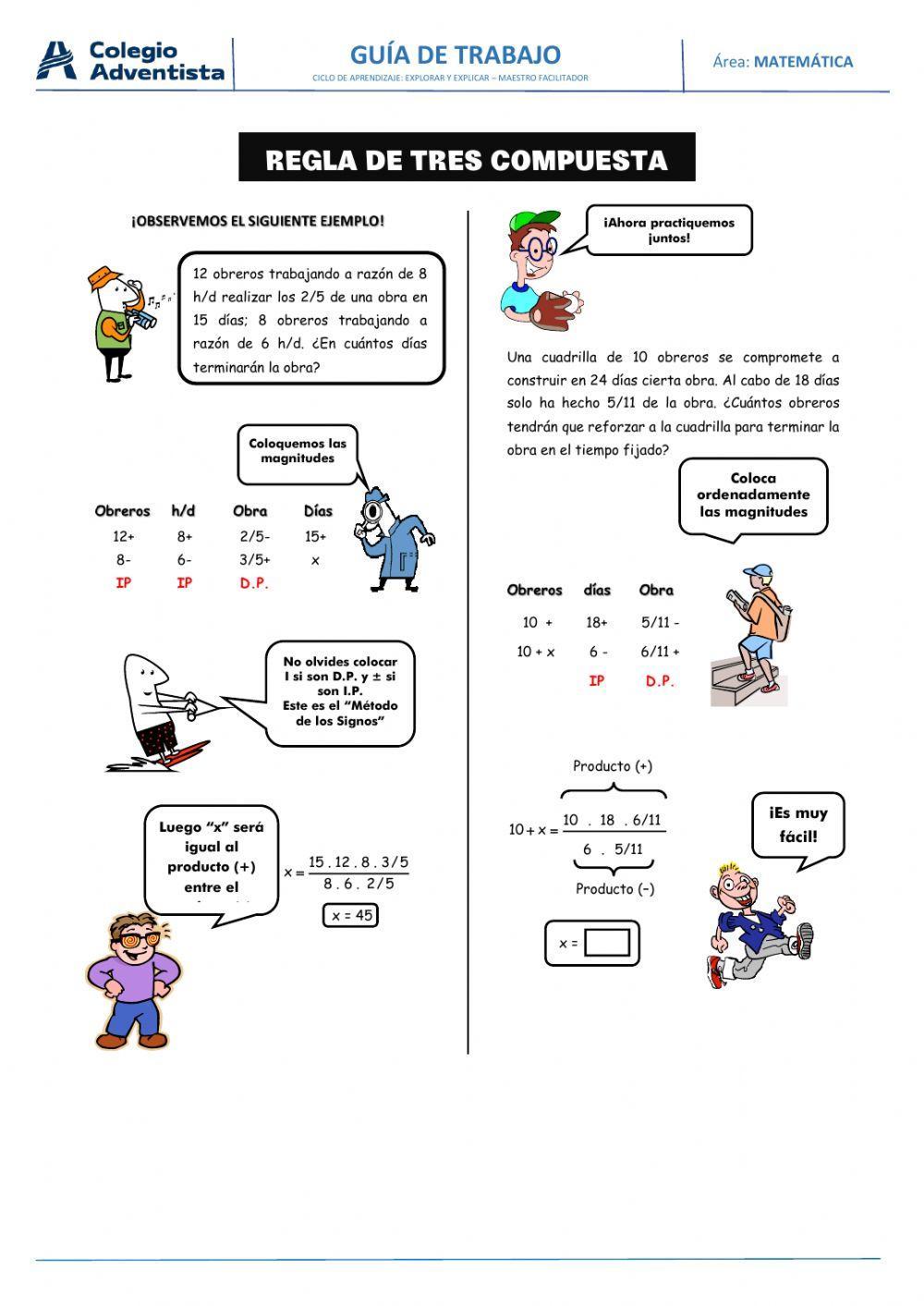 Regla de tres simple y compuesta