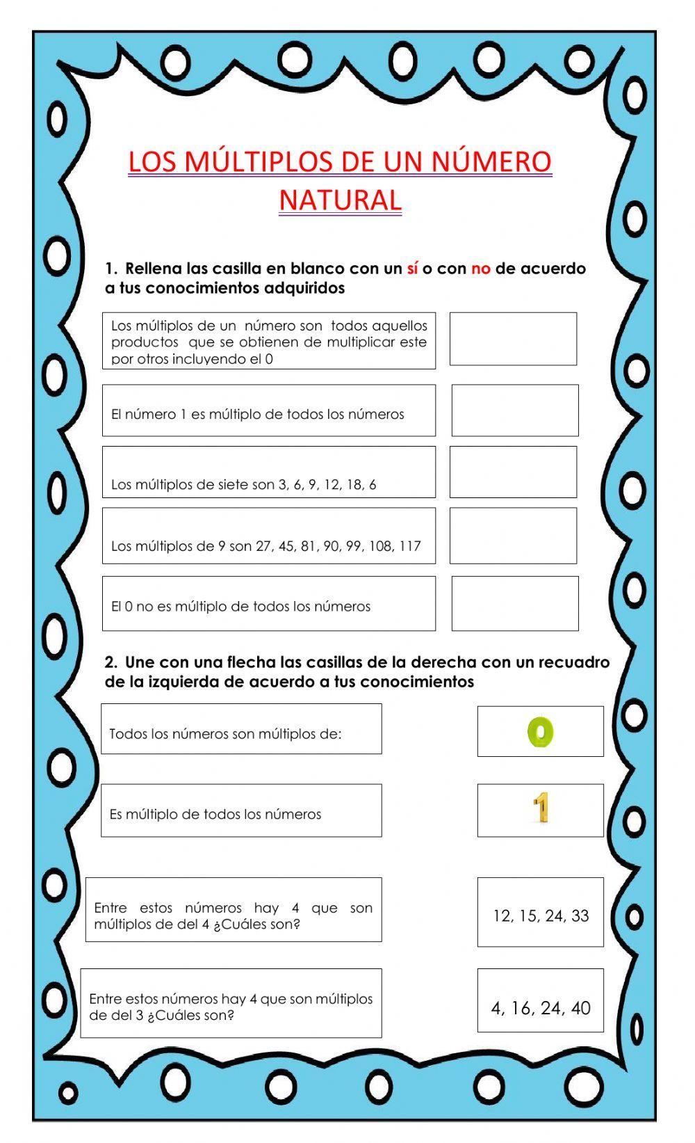 Los múltiplos de un número