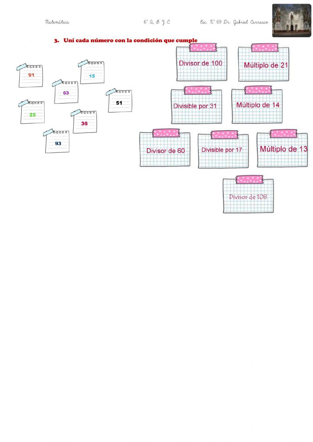 Múltiplos y divisores