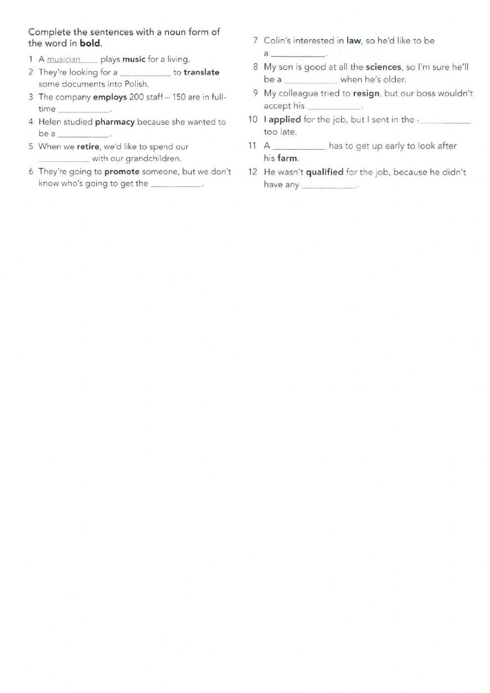 NEF Intermediate 4th edition Unit 8A Vocabulary Work