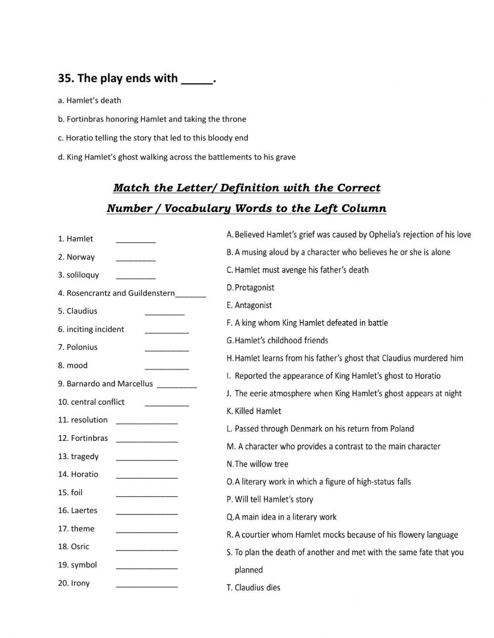 Shakespeare's HAMLET FINAL