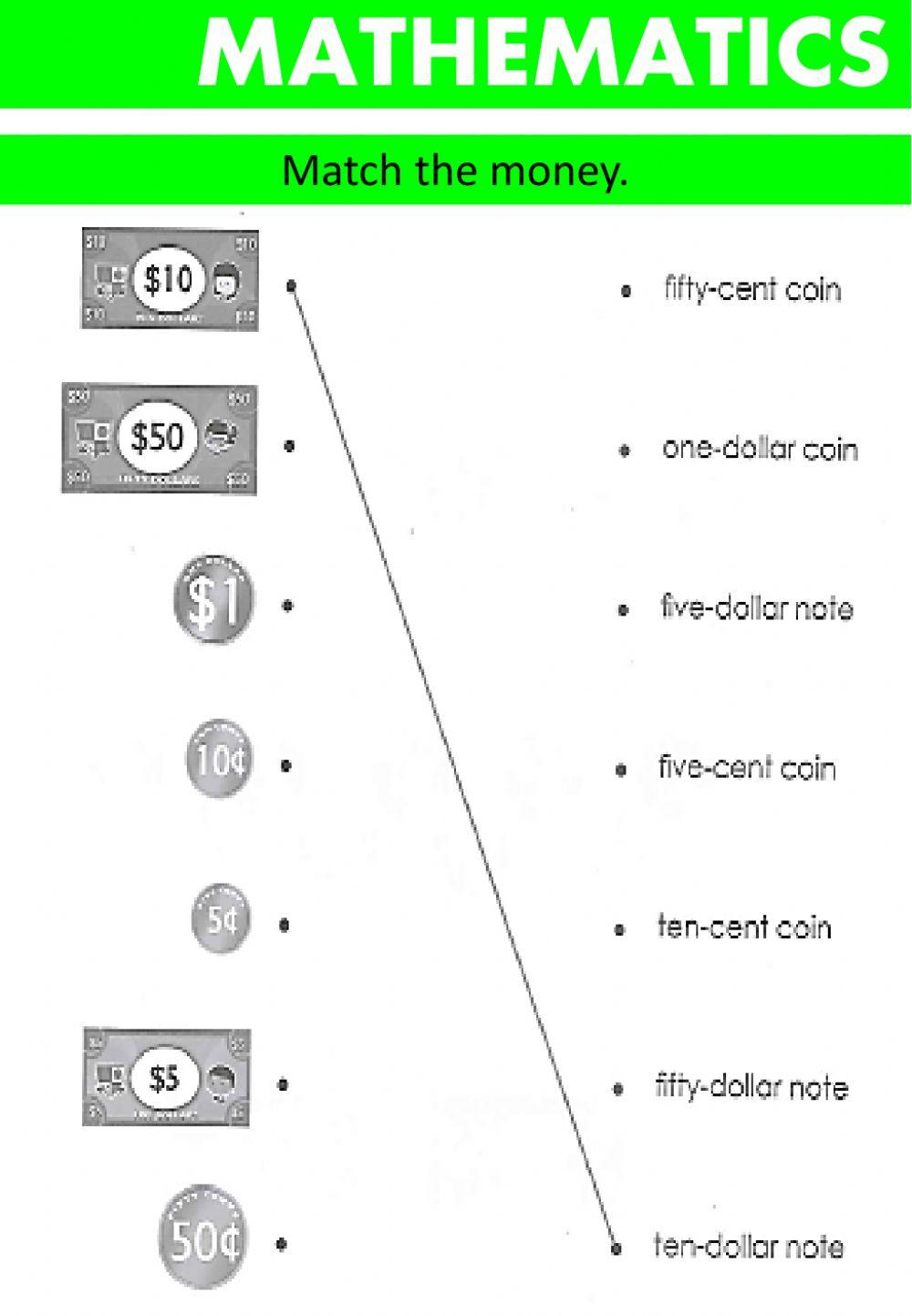 Printable Sorting Coins Worksheet