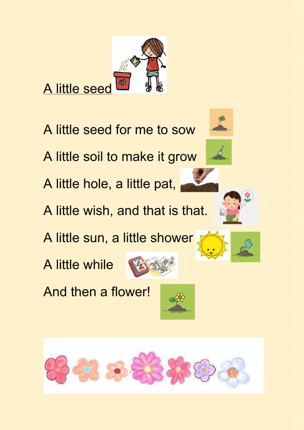 A spring poem worksheet | Live Worksheets