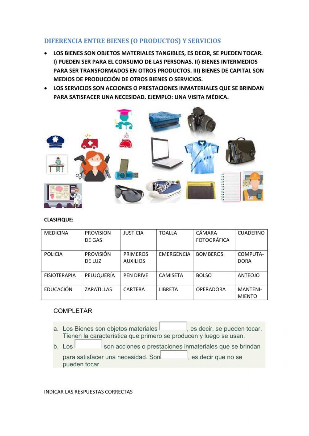 BIENES Y SERVICIOS BIENES Y SERVICIOS