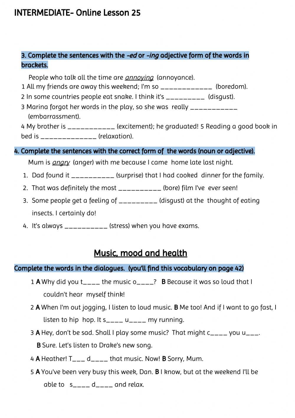 Int- Online Lesson 25