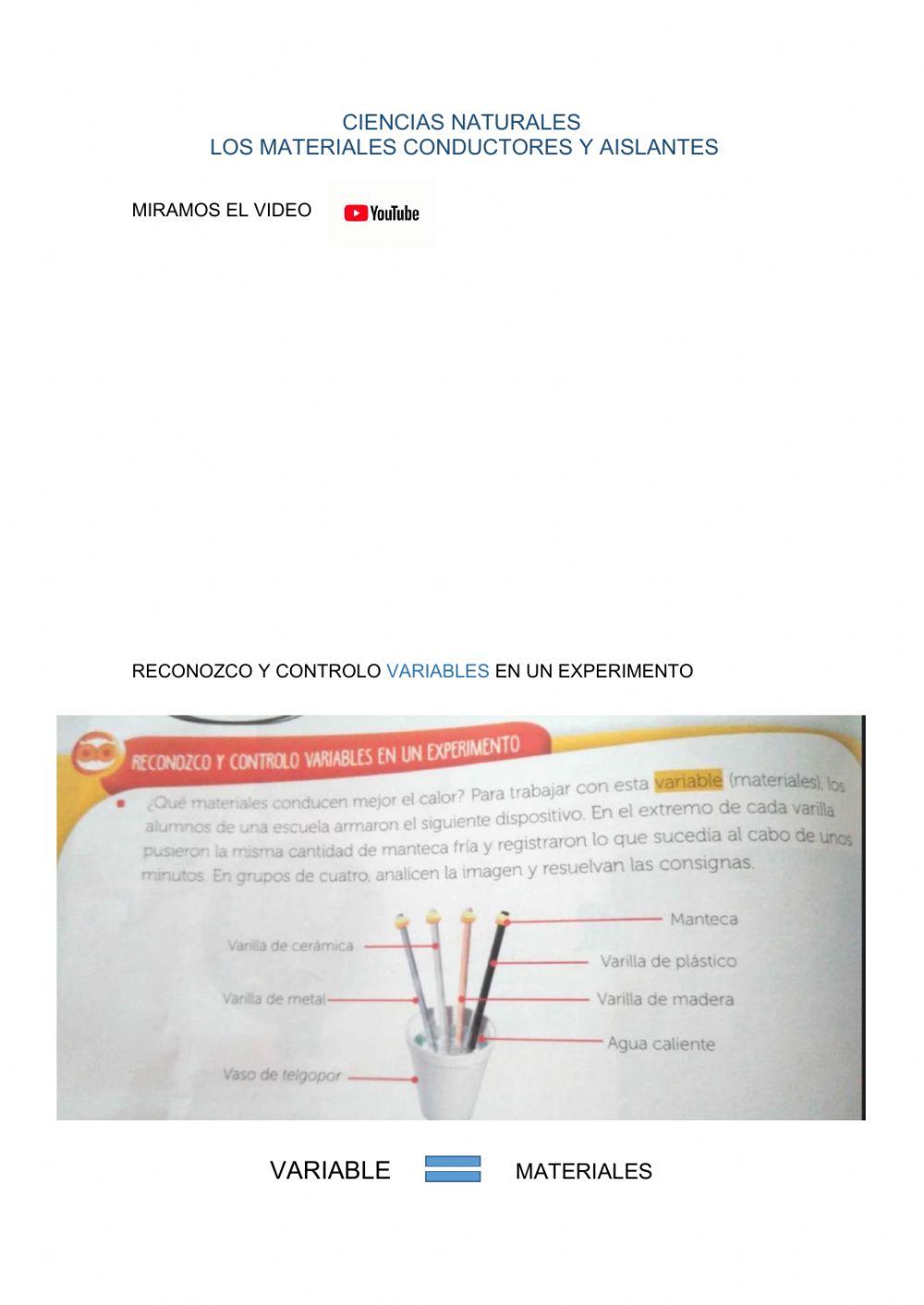 LOS MATERIALES CONDUCTORES Y AISLANTES