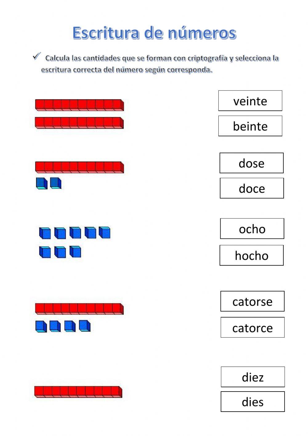 Escritura de cantidades