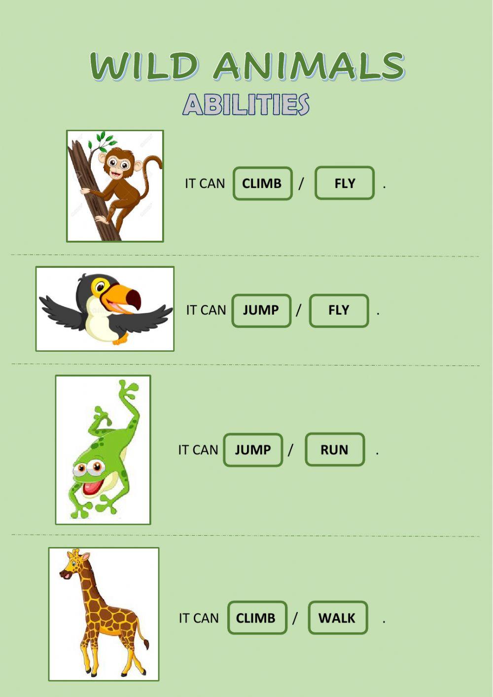 WILD ANIMALS - ABILITIES WILD ANIMALS - ABILITIES