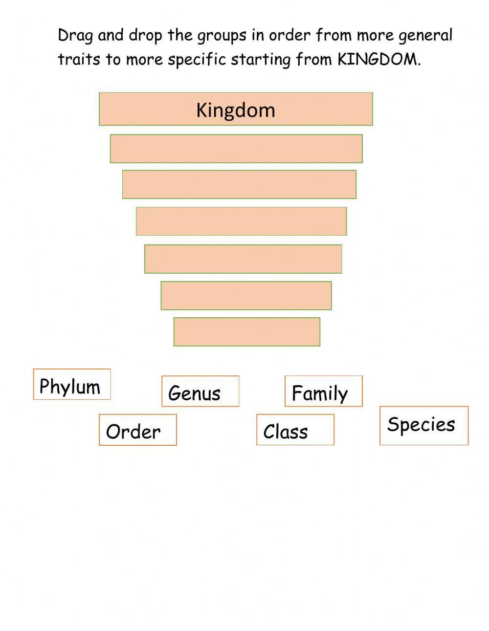 Classification of living things