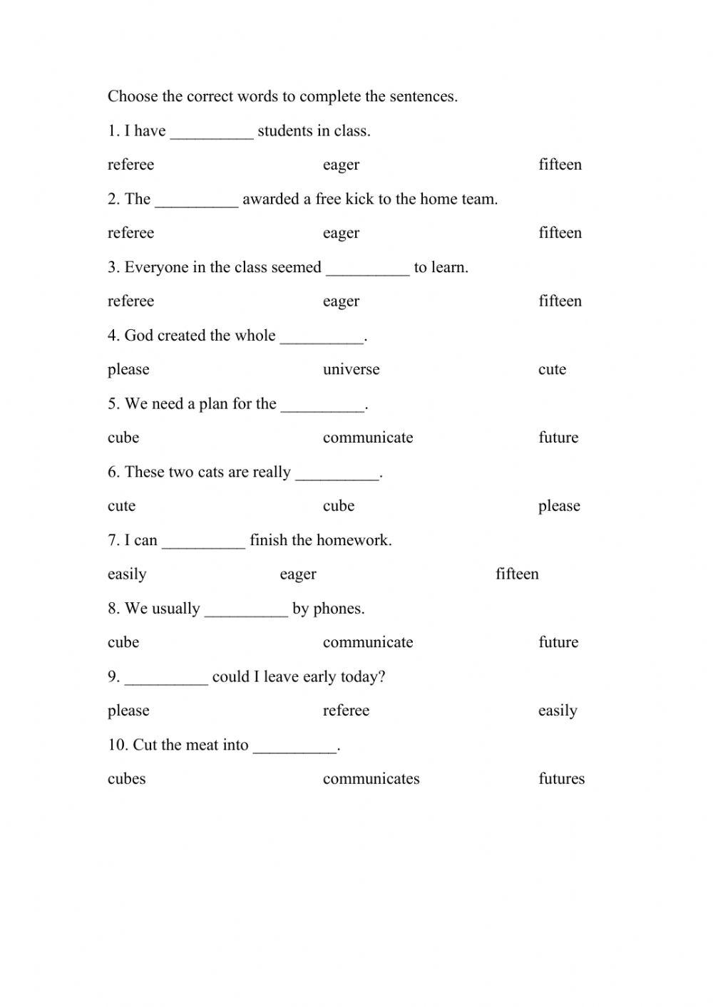 Long -e- and -u- sounds