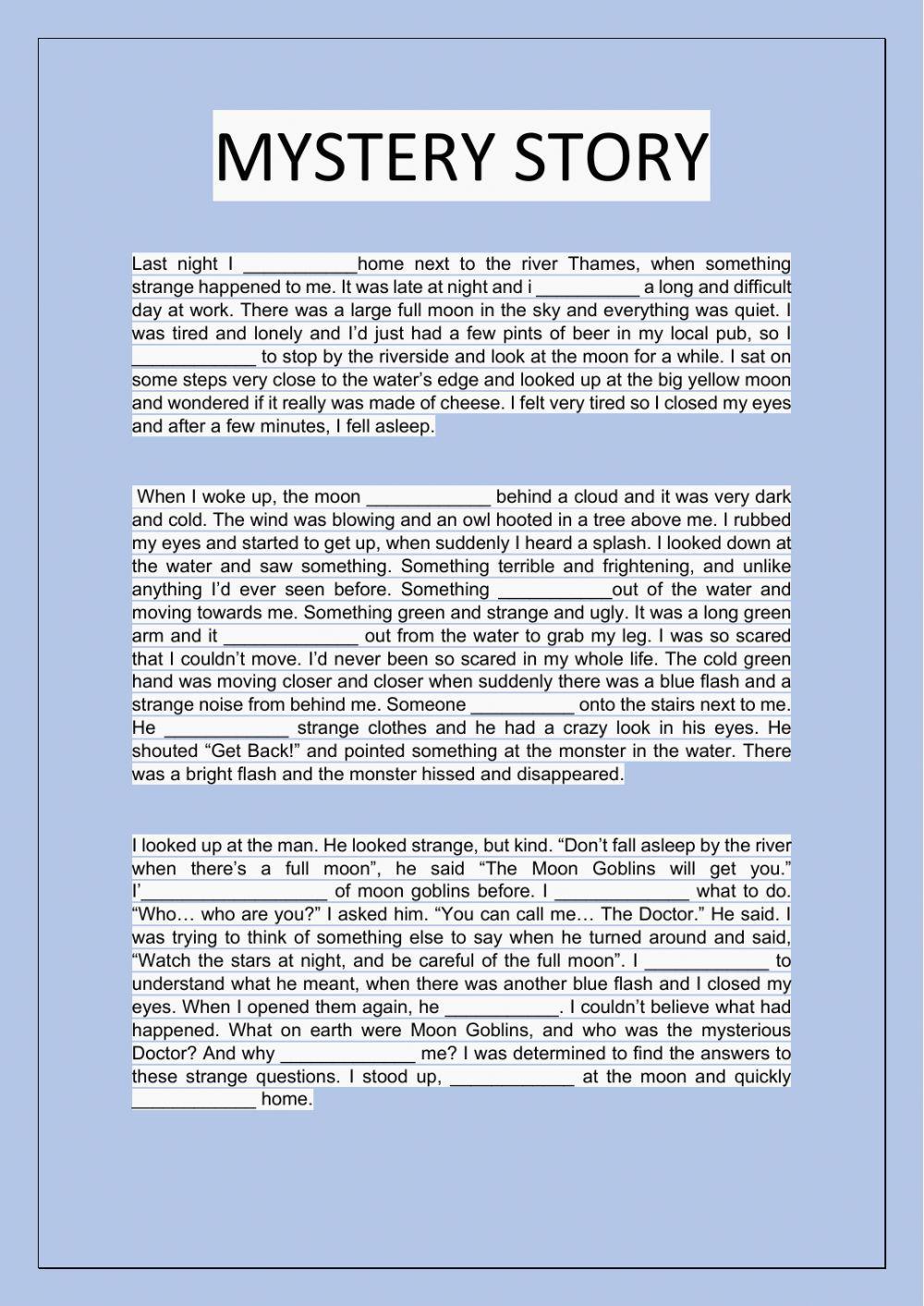 Myetery story-Narrative tenses