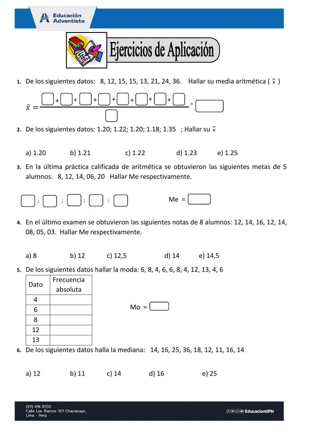 MEDIDAS DE TENDENCIA CENTRAL