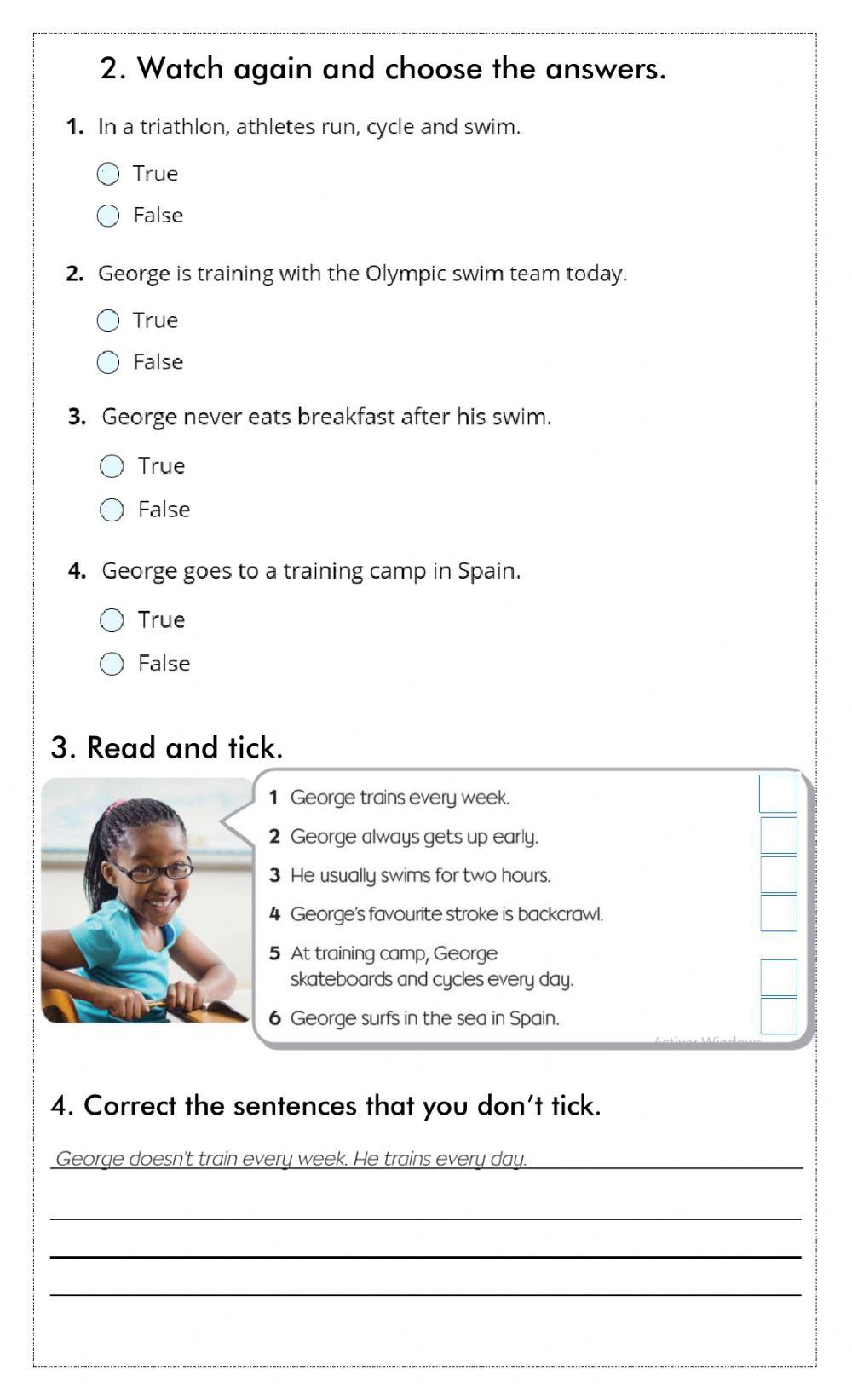 Kids 4 exercise for kids | Live Worksheets