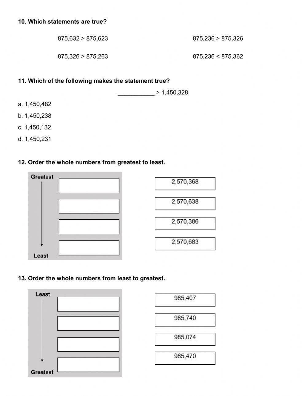 SOL 4.1 Whole Number Place Value Test