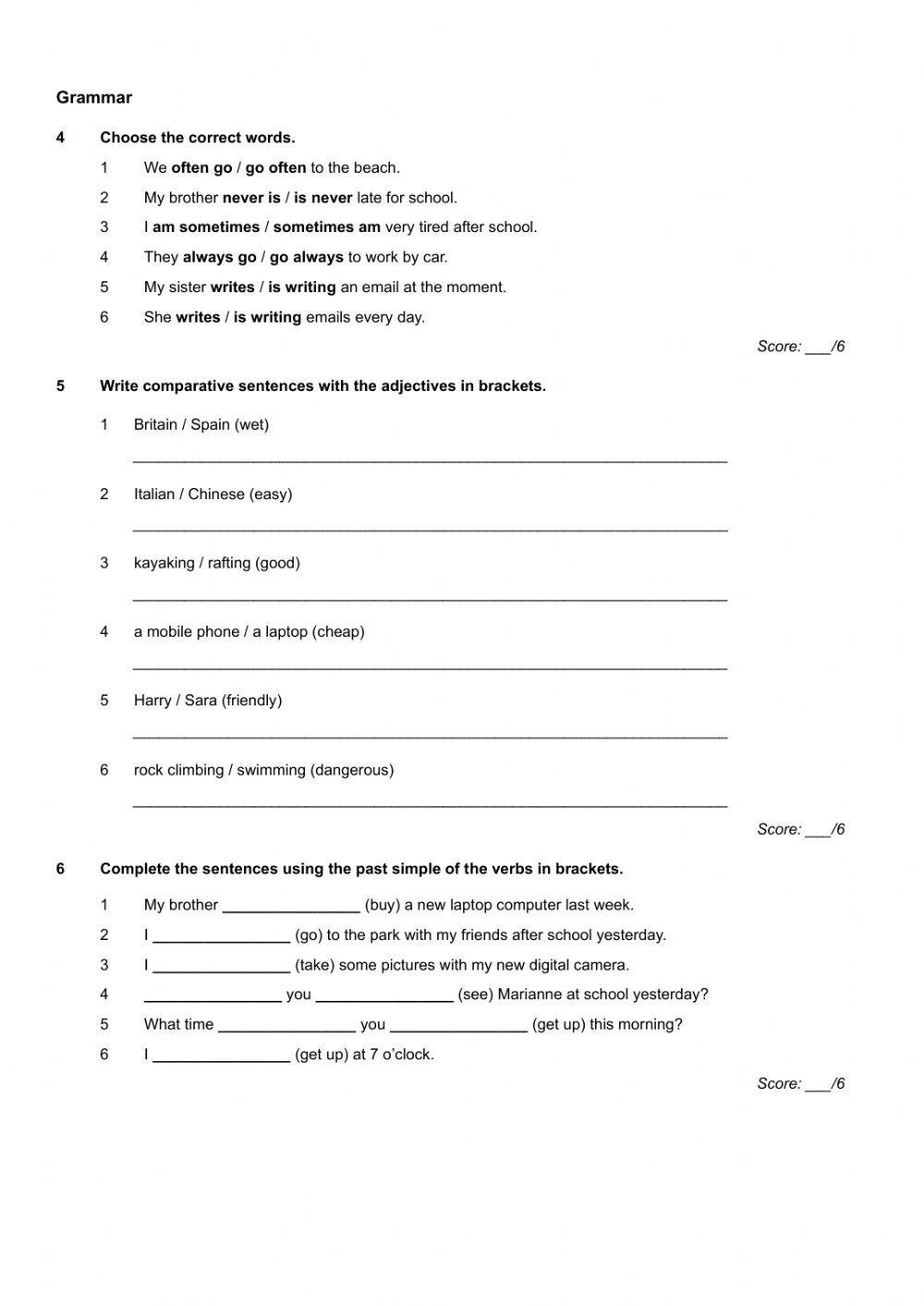 Placement test 3ºESO