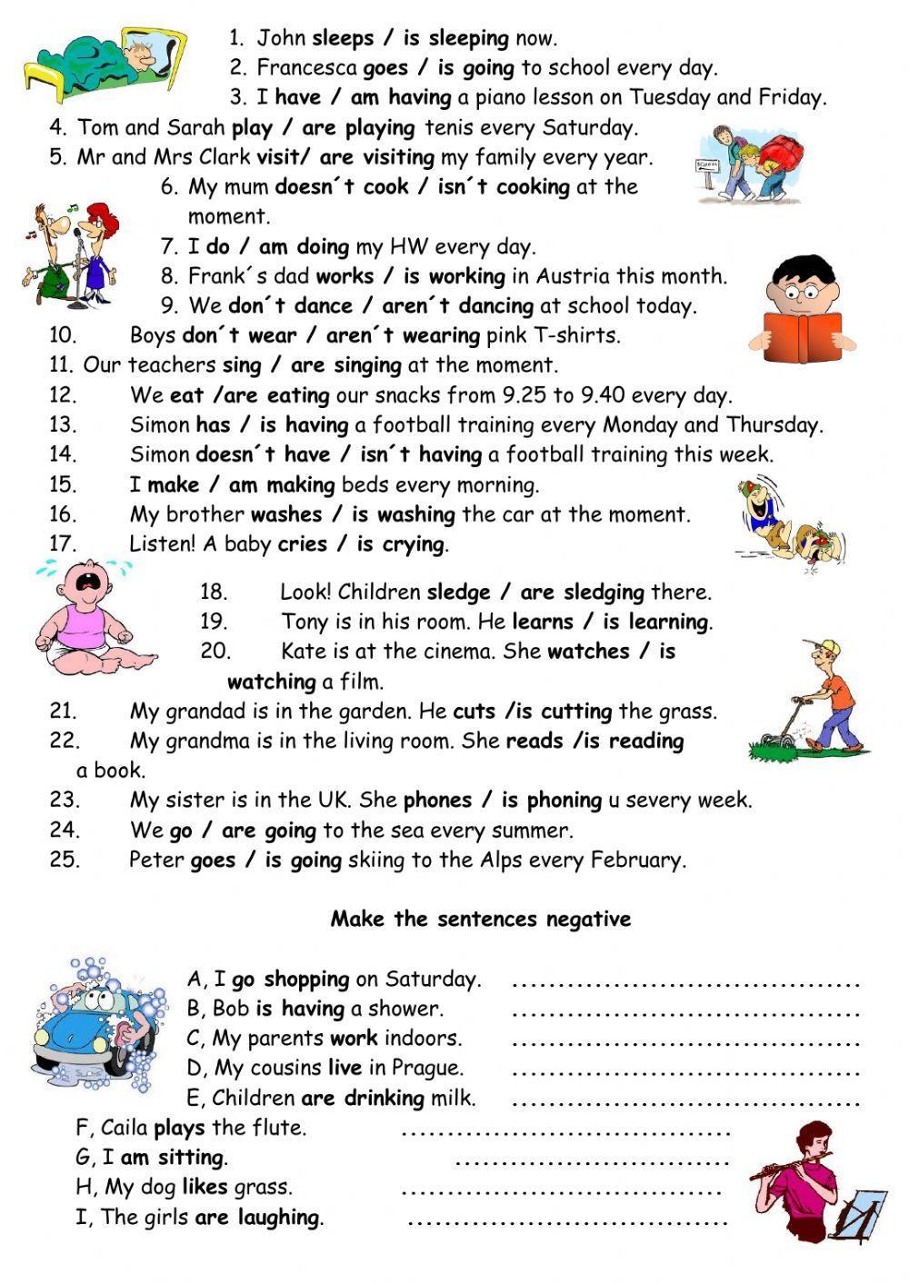 Present simple vs present Continuous