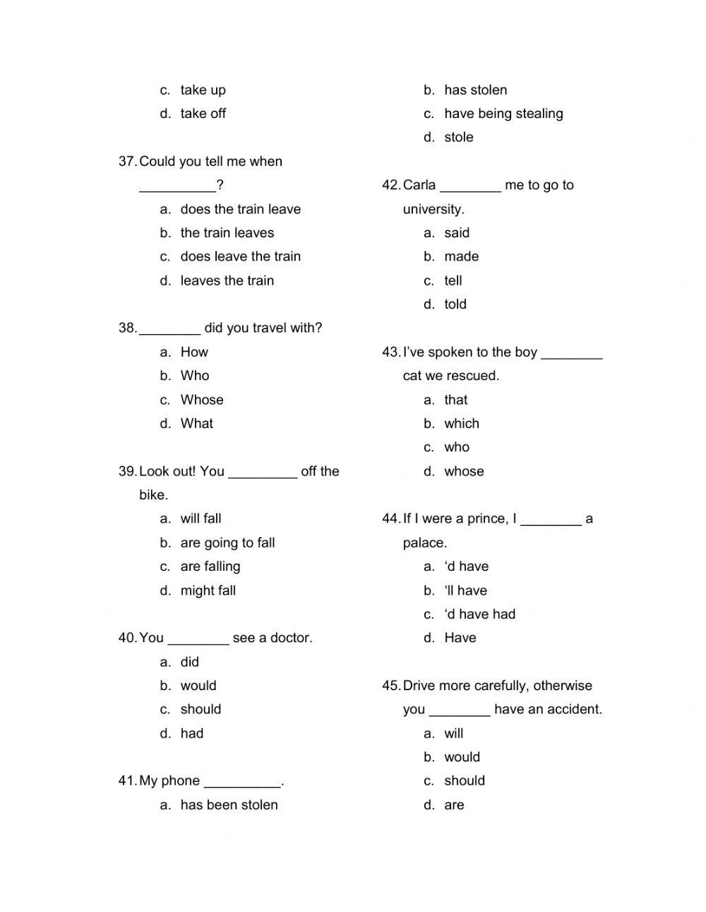BELT Grammar Practice