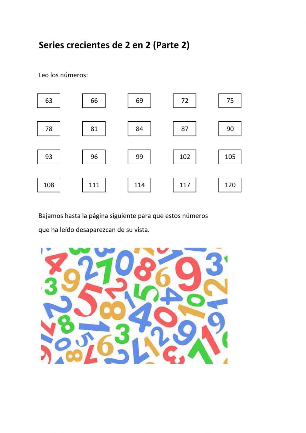 Series ascendentes de 3 en 3.