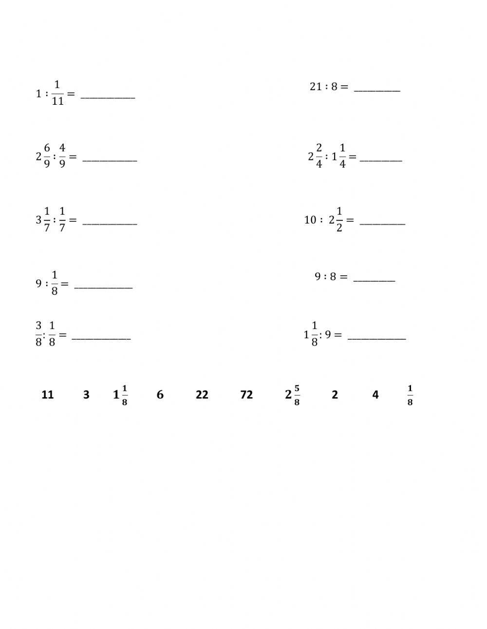 قسمة الكسور1