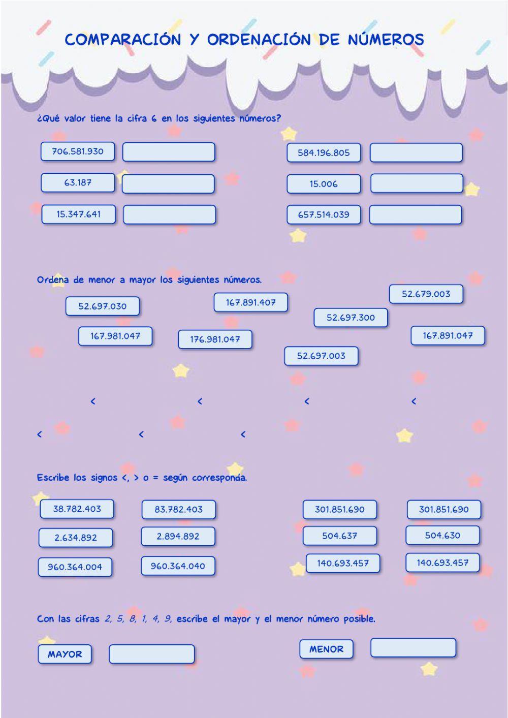 Comparación de números