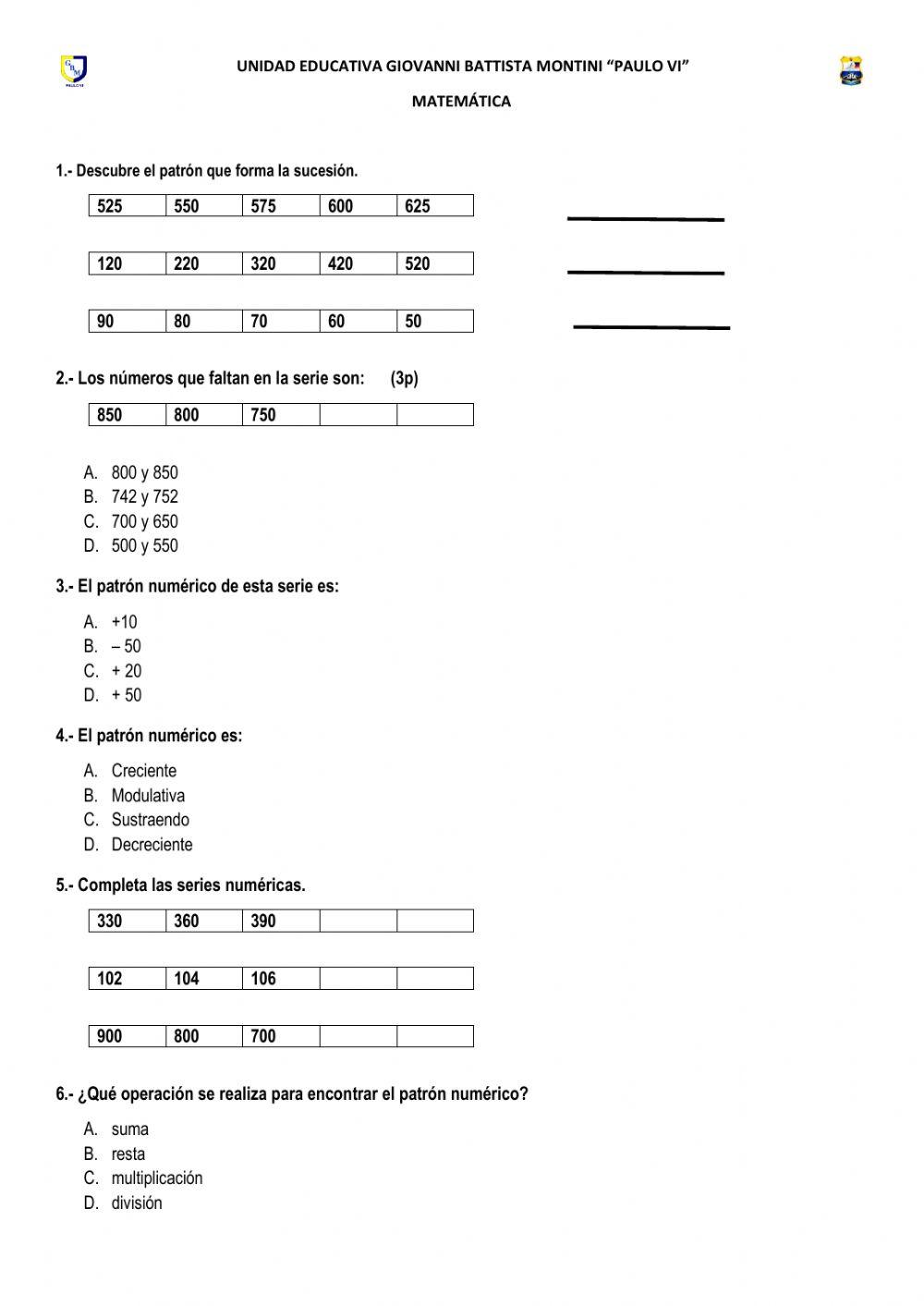 Sucesiones numericas