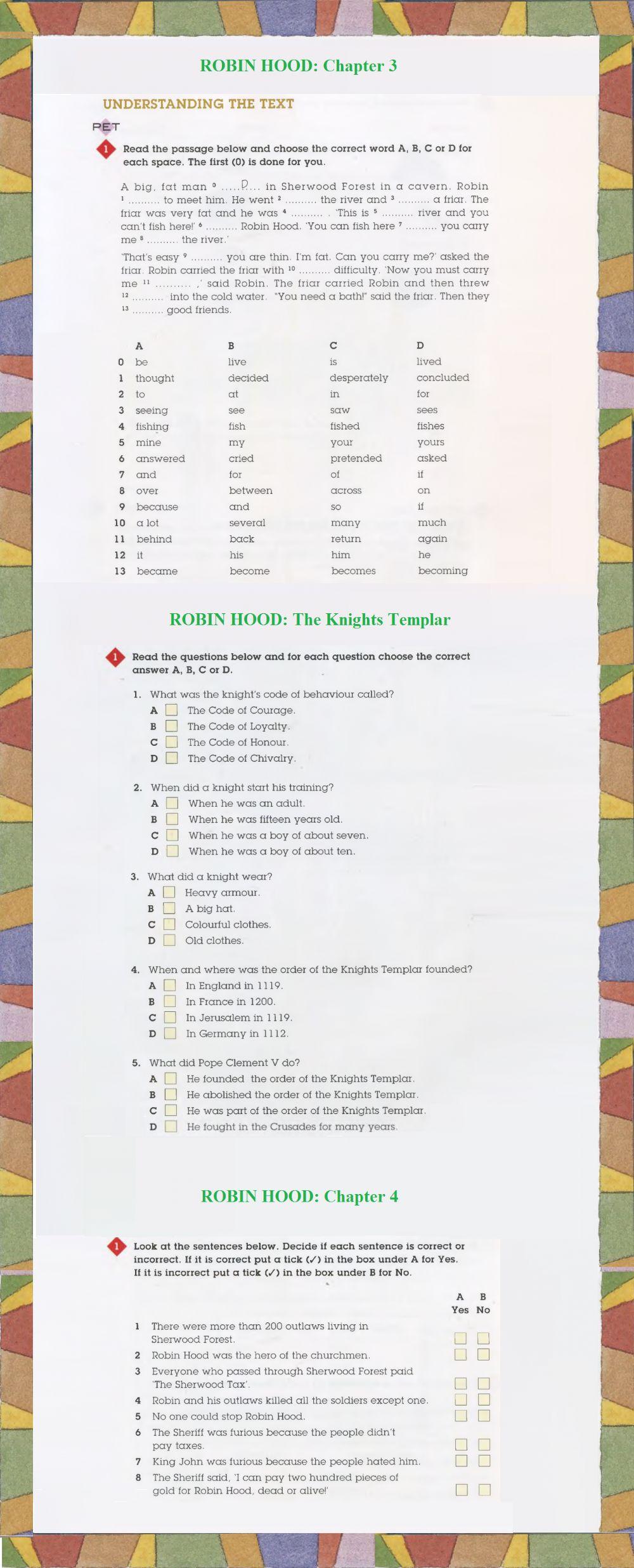 Robin Hood: Chapters 3, 4 and The Knights Templar