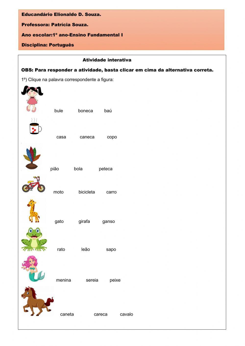 Relacionar nome a imagem