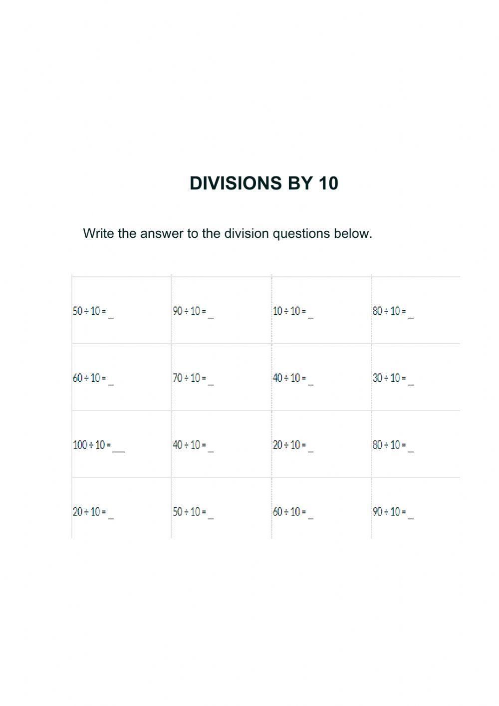Divisions by 10