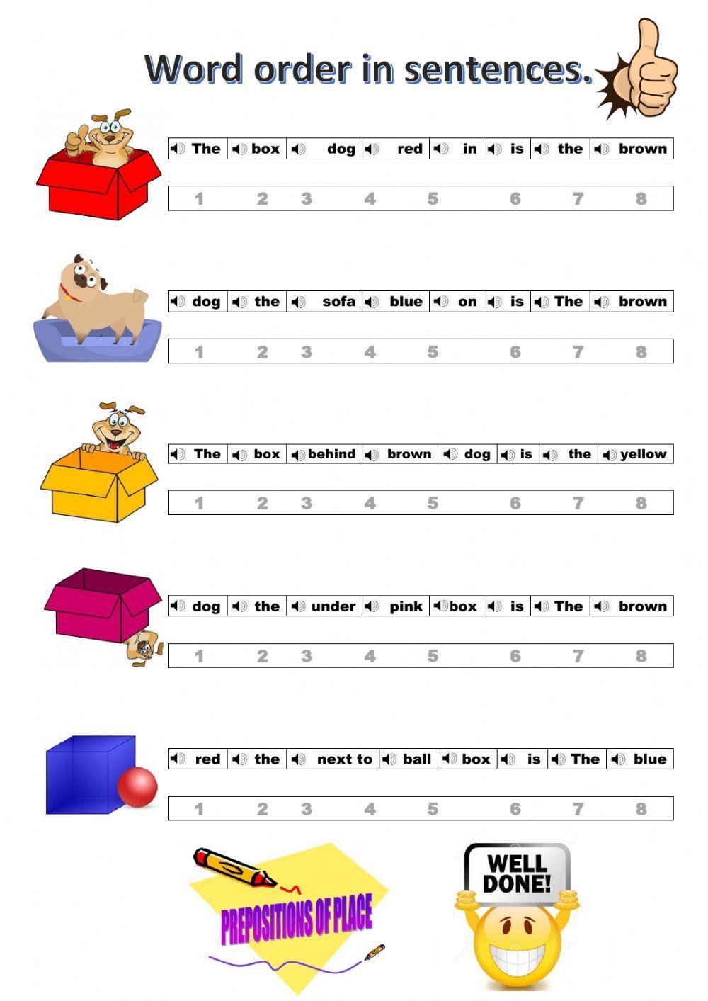 Word order prepositions