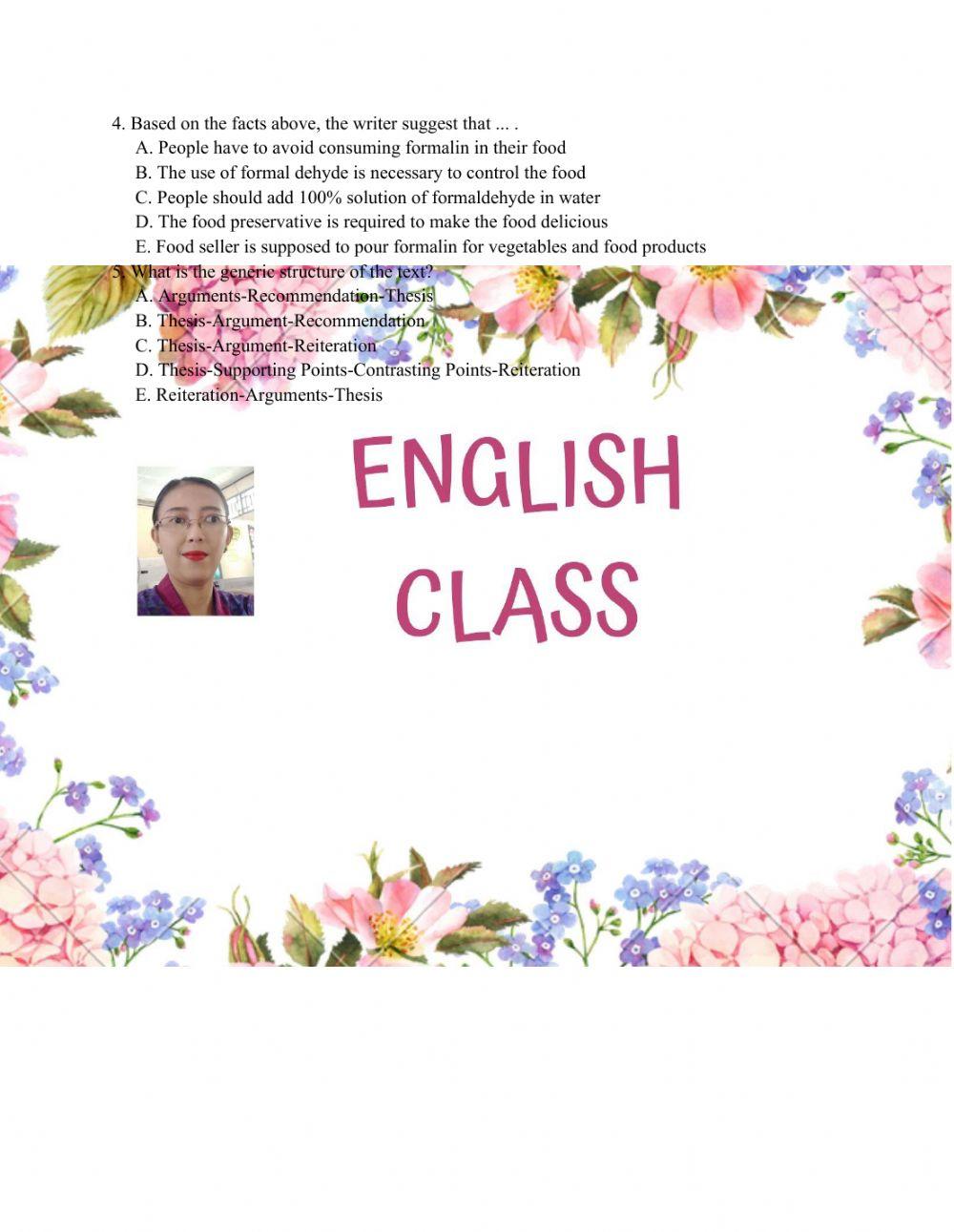 Analytical Exposition Test (I)