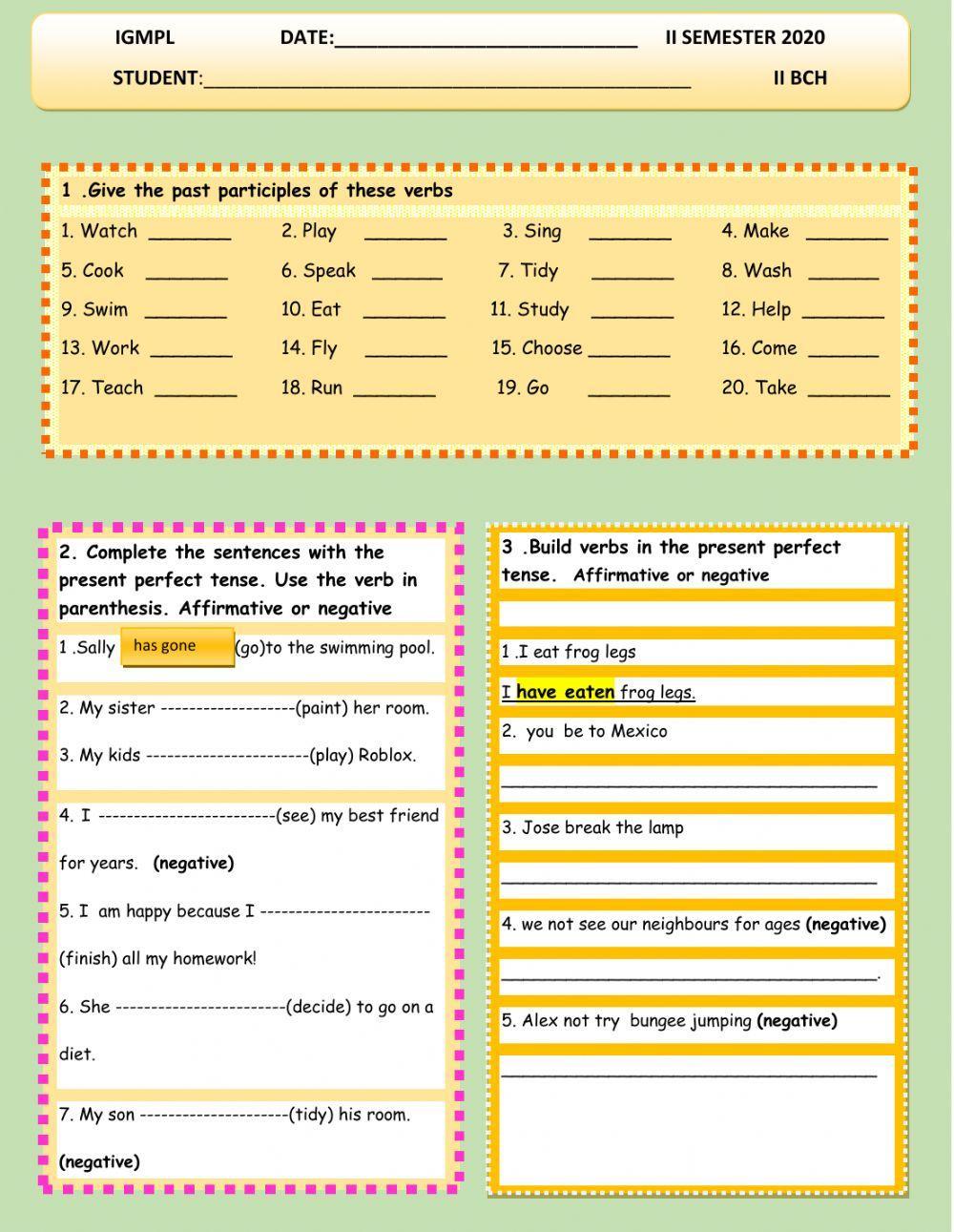 Present Perfect Tense