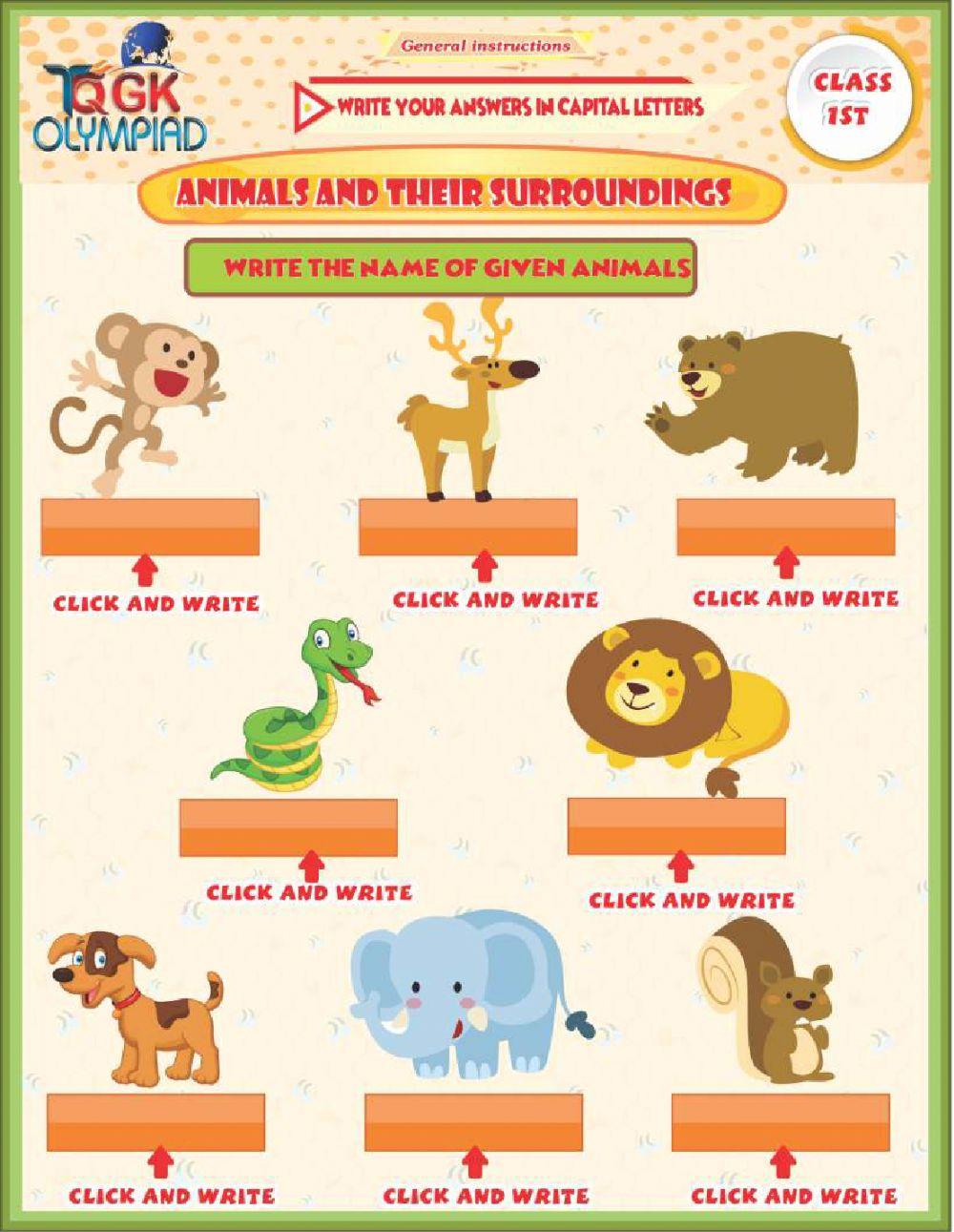 GK FOR CLASS 1 … | Free Interactive Worksheets | 5981659