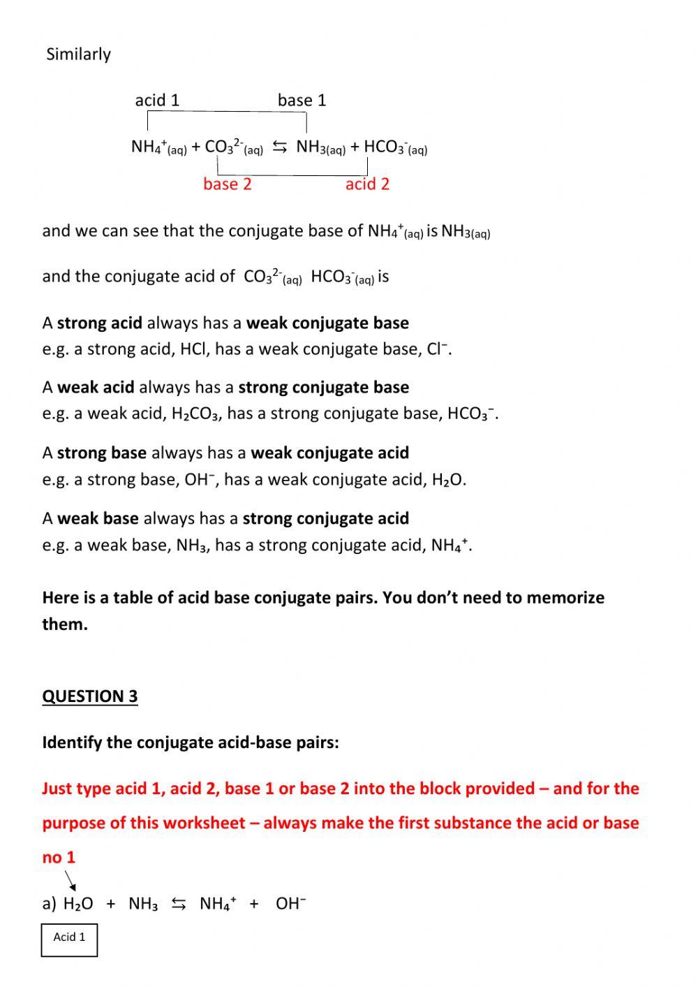 Acids and bases worksheet 3