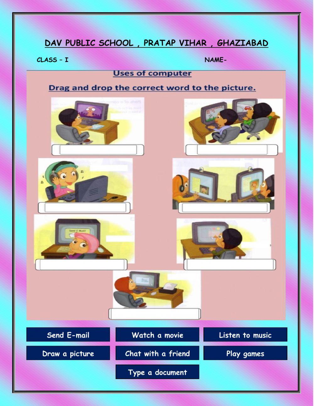 Uses of a computer
