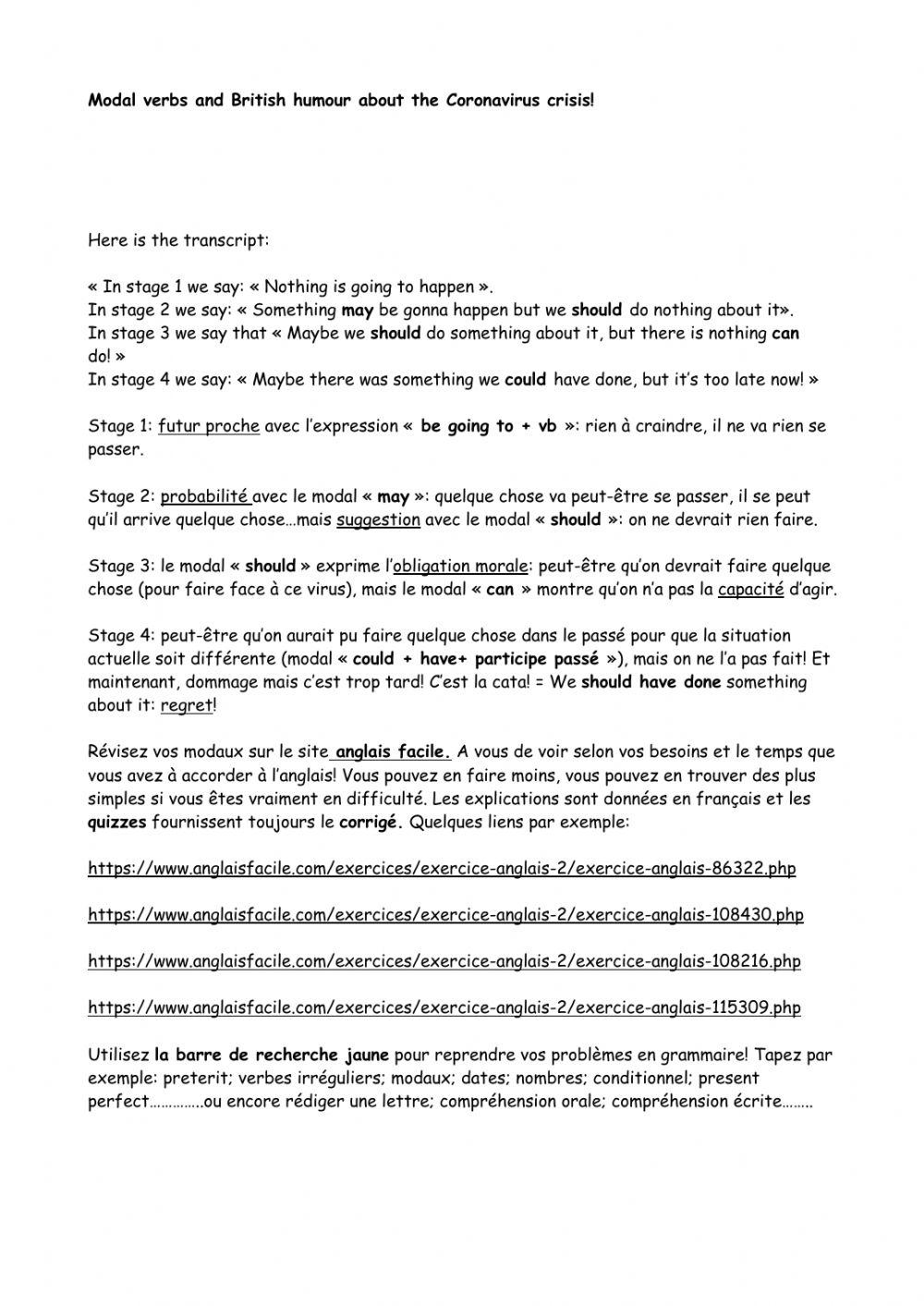 Modal verbs and British humour!