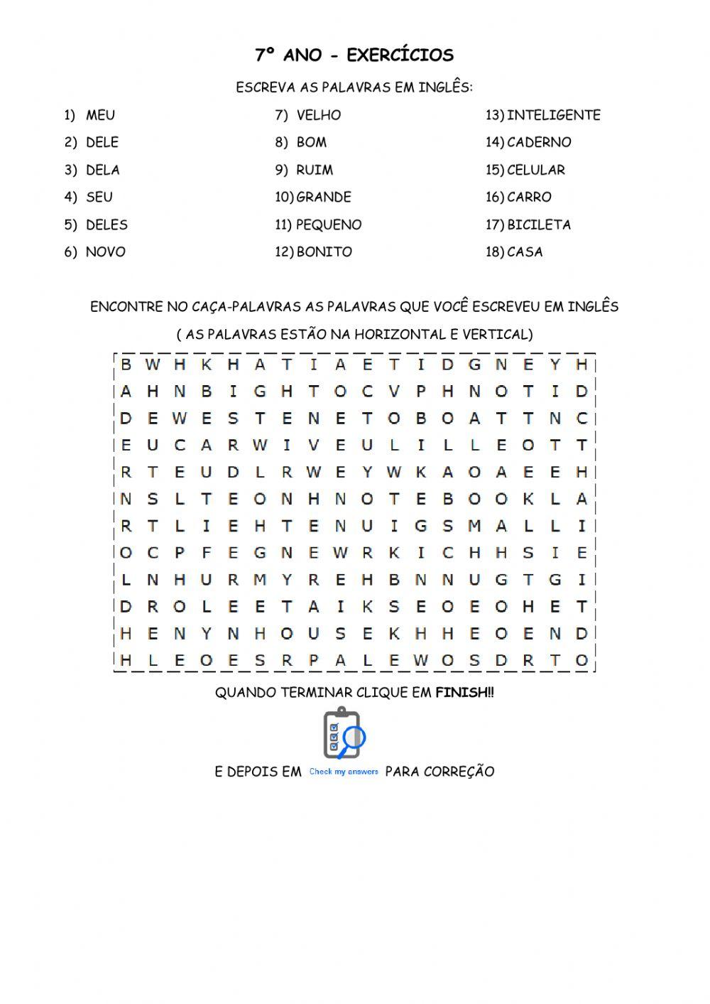 7º ano - possessivos