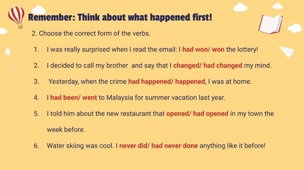 Past Perfect: What happened first?