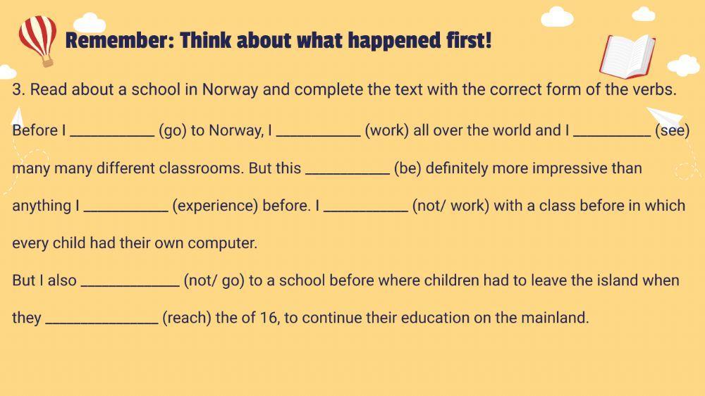 Past Perfect: What happened first?