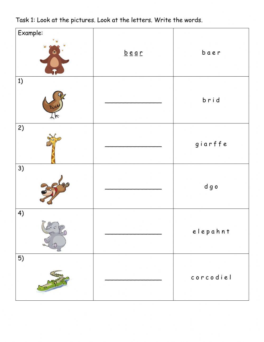 Starters practice: Animals vocabulary - Reading part 2