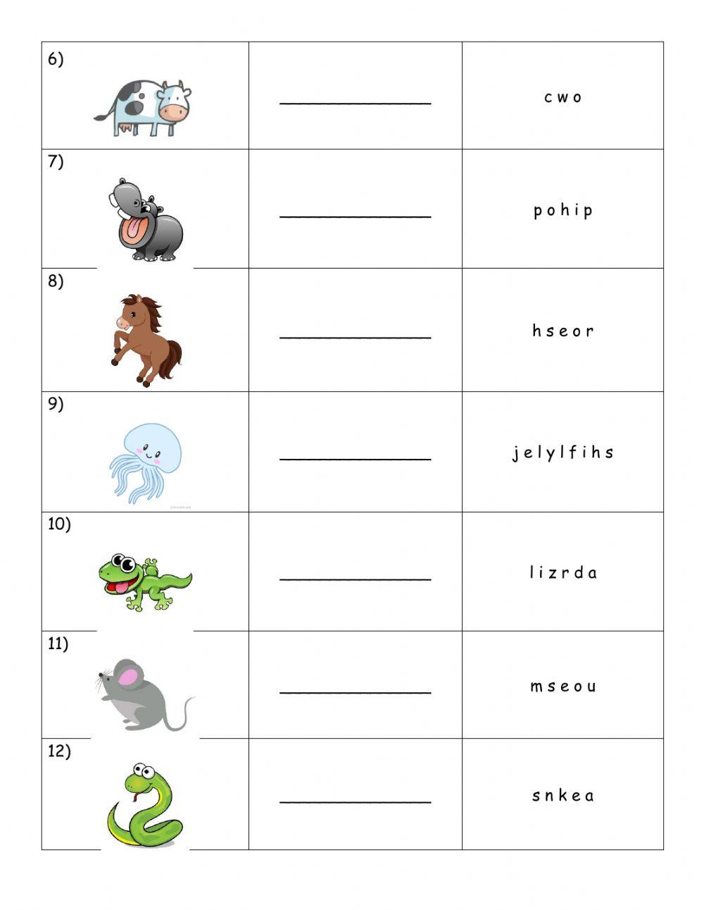 Starters practice: Animals vocabulary - Reading part 2