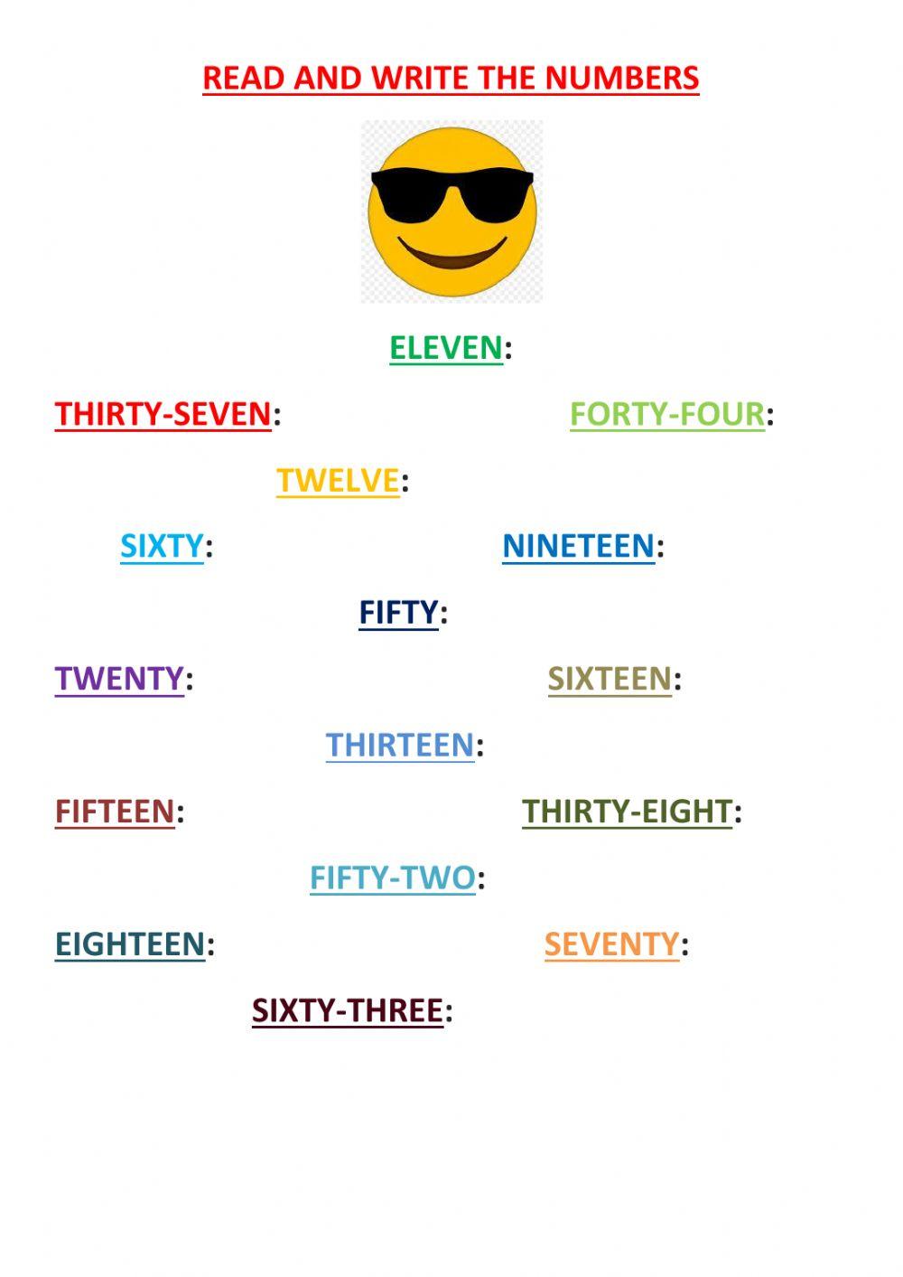 Read and write the number