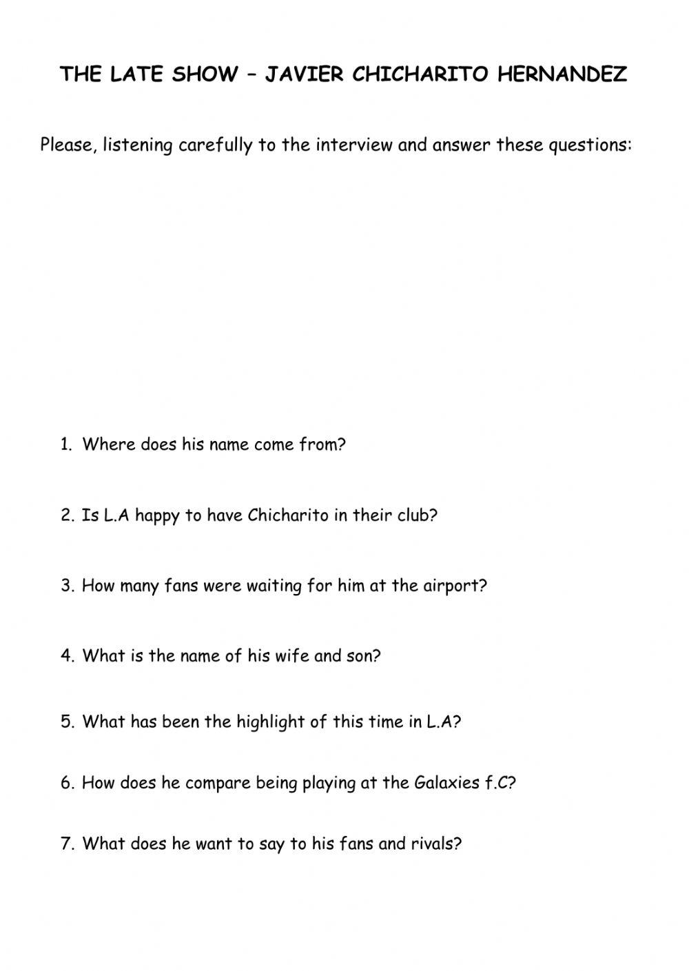 Javier Chicharito Hernandez Interview