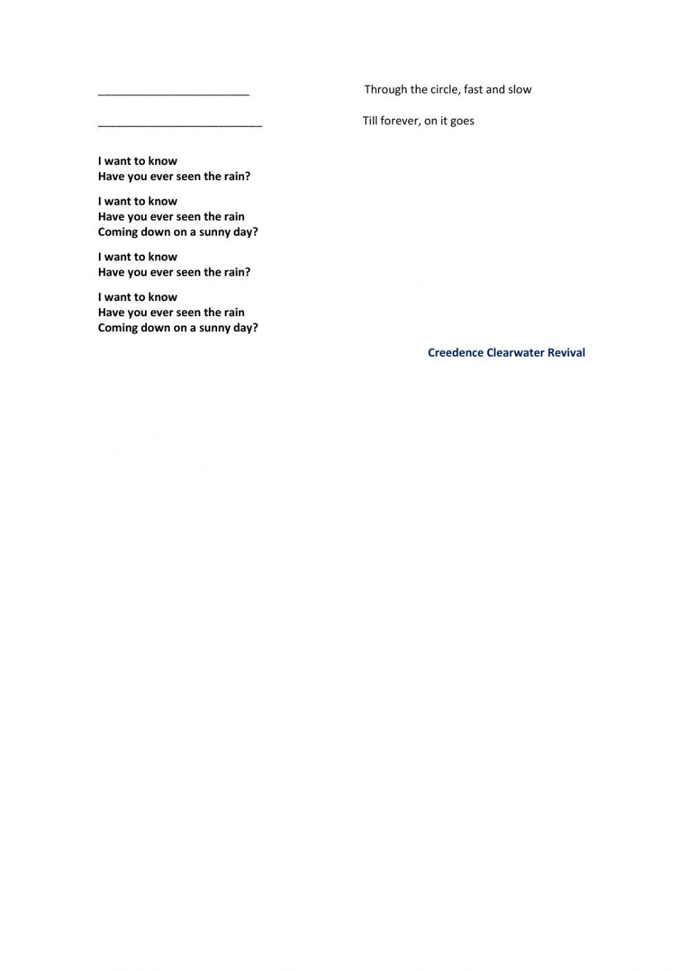 Have you ever seen the rain