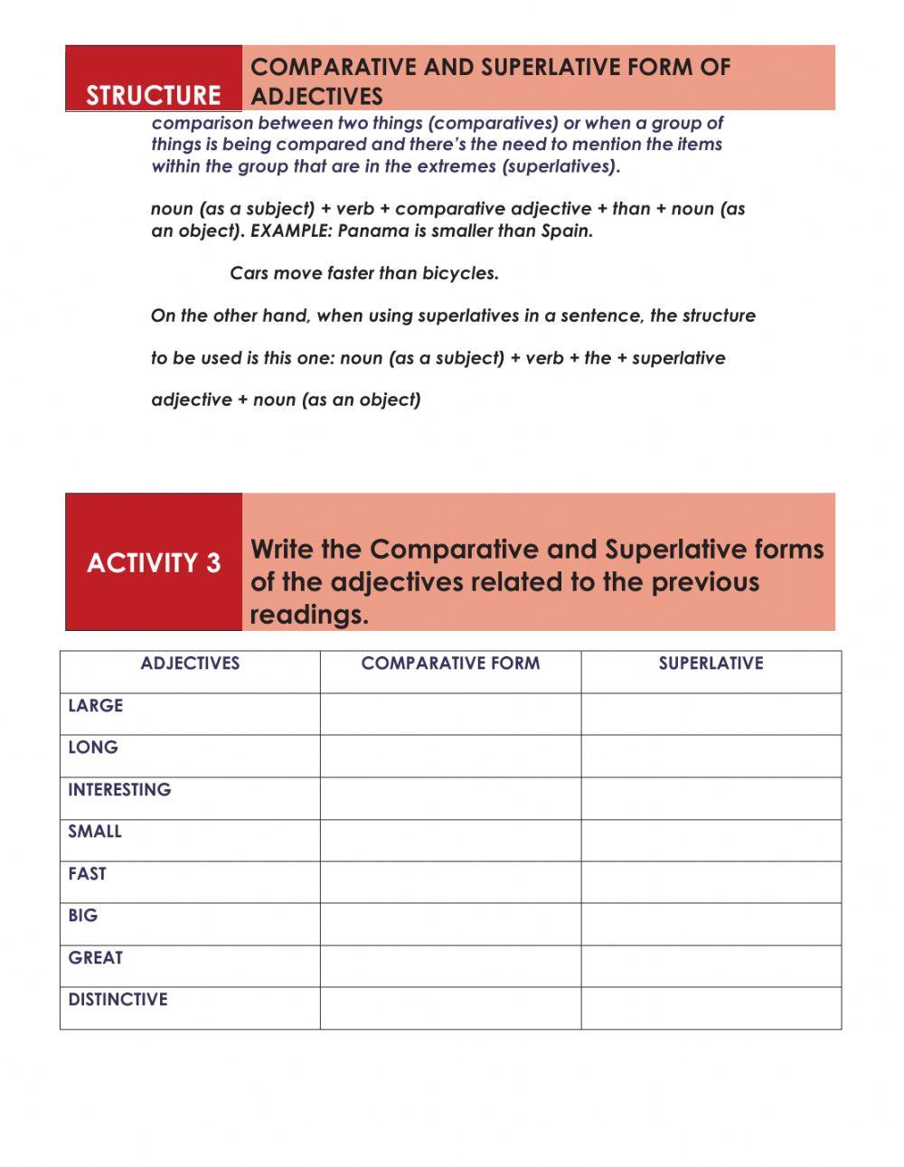 Comparative and superlative