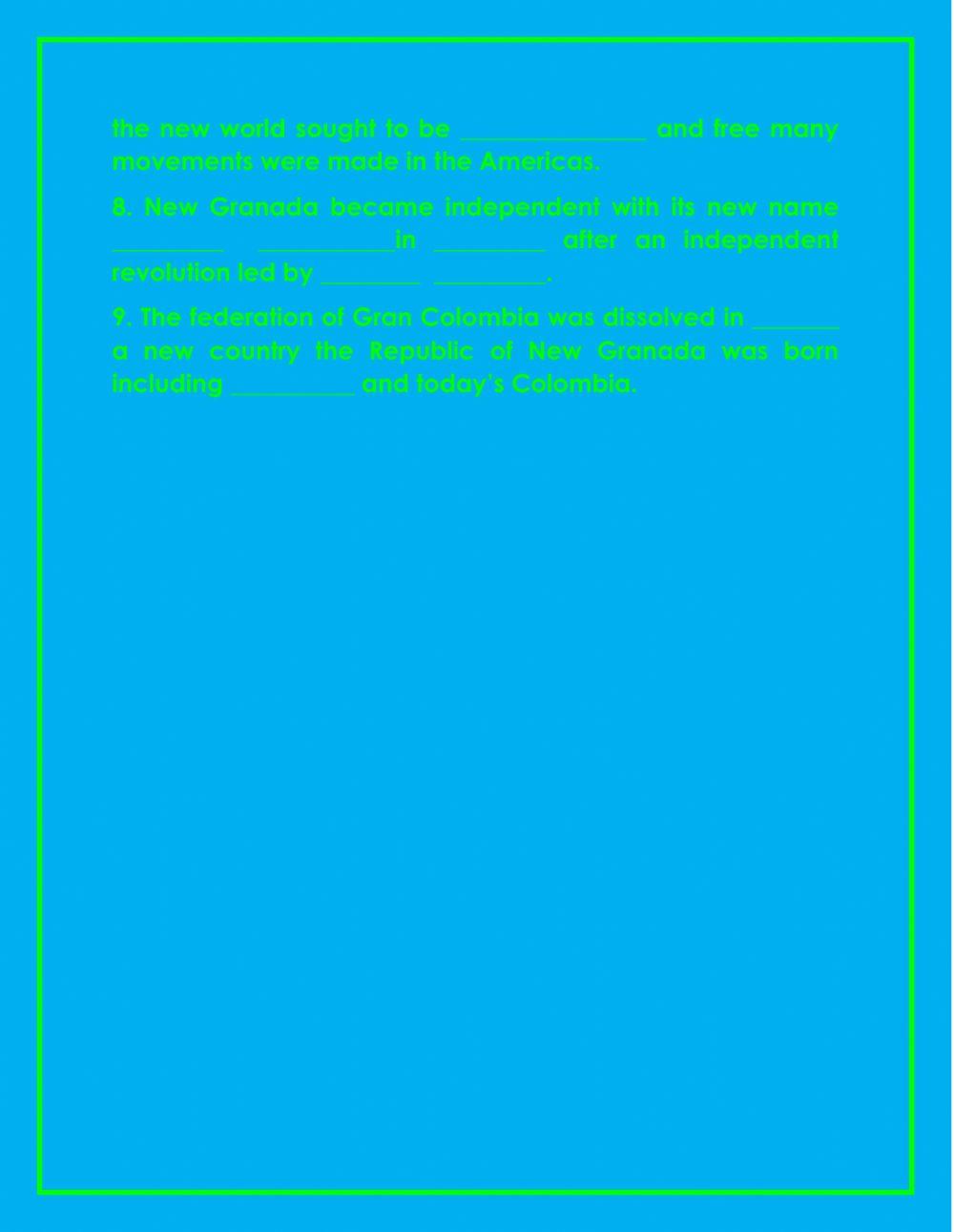 HIstory of Colombia Listening